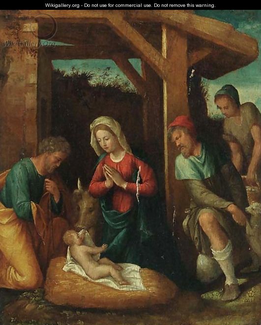 The Adoration of the Shepherds - (after) Benvenuto De Garofalo