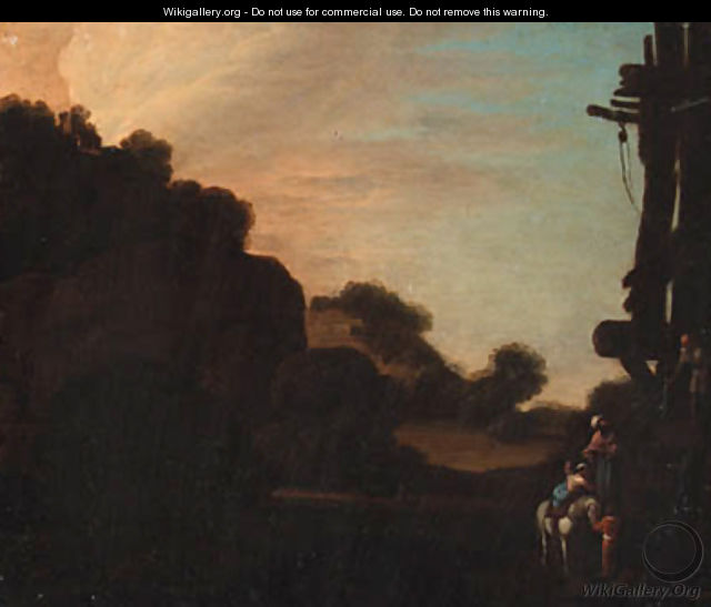 An Italianate landscape with the Good Samaritan - (after) Carlo Saraceni