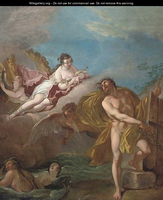 Aeolus unleashing the winds overlooked by Juno - (after) Carle Van Loo