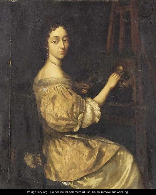 Portrait of a lady painting at an easel - (after) Aleijda Wolfsen