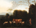 A Shepherd and Livestock fording a Stream - (after) Adriaen Van De Velde