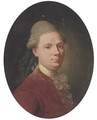 Portrait of a gentlemen, bust-length, in a red coat - (after) Alexander Roslin