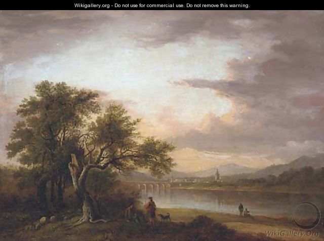 View of Perth from across the banks of the River Tay - (after) Alexander Nasmyth