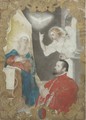 The Holy Spirit with an angel, the Madonna and a portrait of the Doge - (after) Alessandro Merli