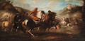 A cavalry skirmish - (after) Aniello Falcone