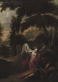 The Angel visiting Jacob in a wooded landscape - (after) Andrea Locatelli