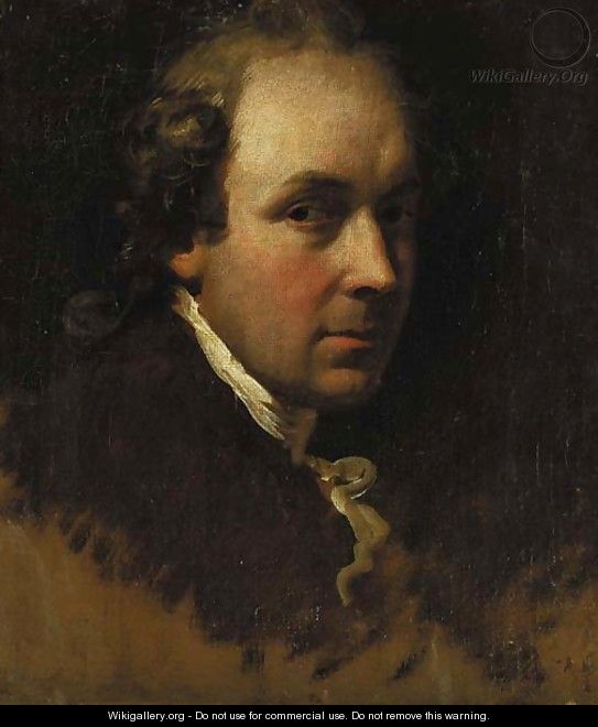 Portrait study of a gentleman, bust-length, in a brown coat with a white cravat - (after) Mengs, Anton Raphael
