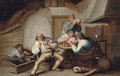 Peasants drinking at a table - (after) Anthonie Victorijns
