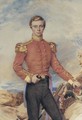 Portrait of an Infantry Officer, three-quarter-length, standing in a rugged landscape - (after) Hoppner, John