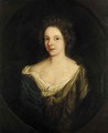 Portrait of a lady, quarter-length, in a green dress with a blue wrap, feigned oval - (after) Kneller, Sir Godfrey