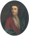 Portrait of a gentleman, bust-length, in a brown coat and blue wrap - (after) Kneller, Sir Godfrey