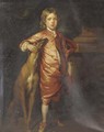 Portrait of a boy, full-length, in Van Dyck costume, with a greyhound, in a landscape - (after) Kneller, Sir Godfrey