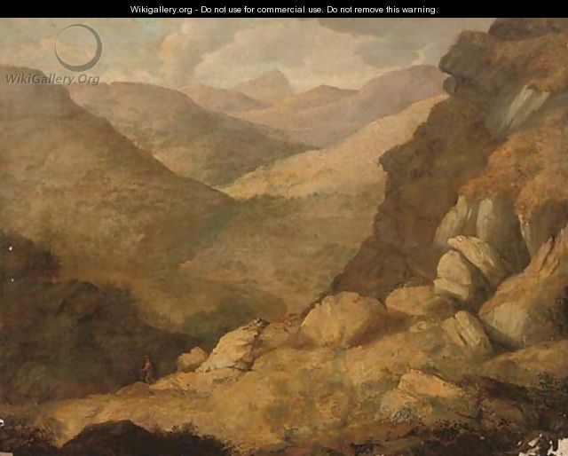Figure in a Highland landscapecape - (after) Landseer, Sir Edwin