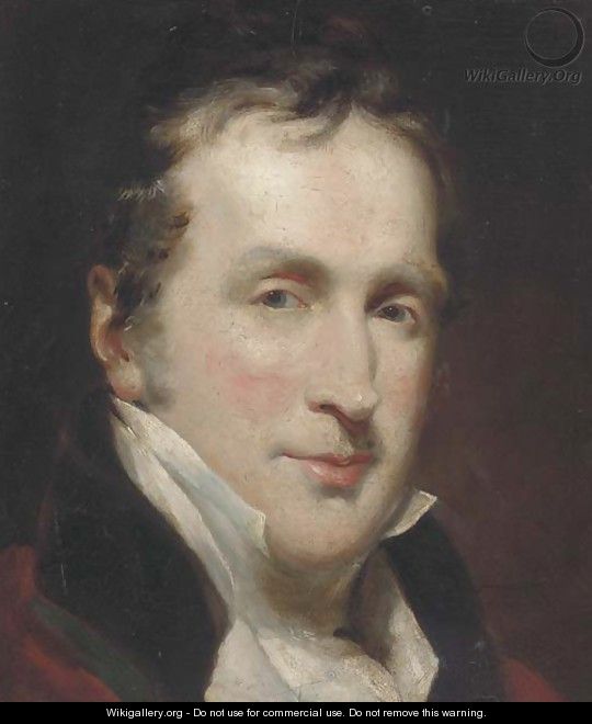 Portrait of a gentleman, bust-length, in a white cravat - (after) Lawrence, Sir Thomas