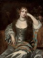 Portrait of a lady, three-quarter-length, seated in an oyster satin dress - (after) Sir Peter Lely