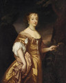 Portrait of a lady, three-quarter-length, in a golden dress - (after) Sir Peter Lely