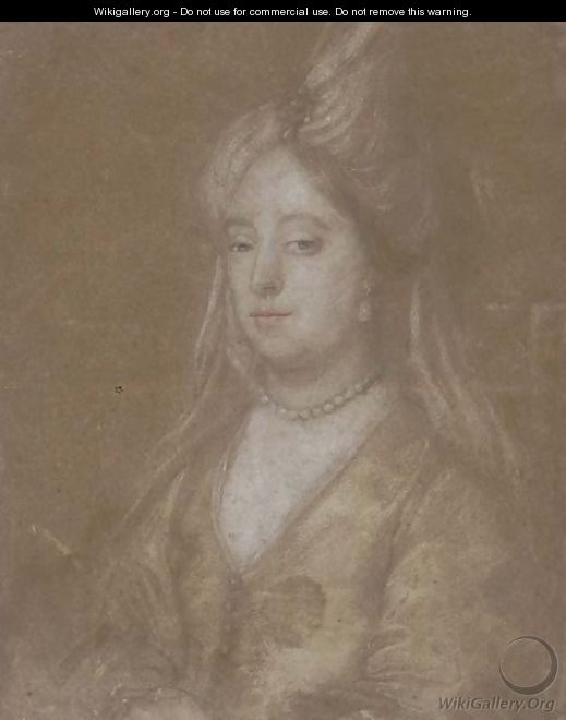 Portrait of a lady, half-length, in a turban headdress - (after) Sir Peter Lely
