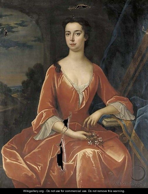 Portrait of a lady, thought to be the wife of Captain Hercules Baker - (after) Thomas Murray