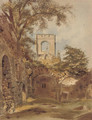 A ruined abbey - (after) Thomas Hartley Cromek