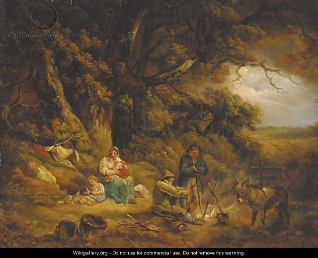 A gypsy encampment - (after) Thomas Hand