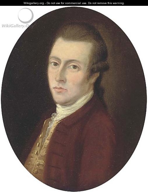 Portrait of a gentleman, bust-length, in a brown coat and waistcoat - (after) Gainsborough, Thomas
