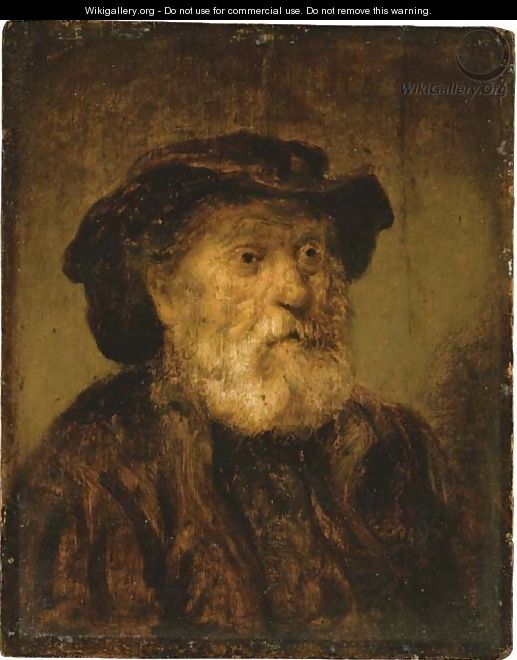 An old man in a hat - (after) Rembrandt Van Rijn