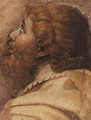 Head of a man looking up to the left a cartoon for a tapestry - (after) Raffaelo Sanzio