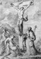 The Crucifixion, with the Virgin swooning into the arms of Saint Peter, and a Bishop Saint - (after) Pietro Testa