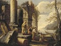 A capriccio of classical ruins with Christ