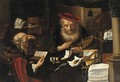 Merchants counting money - (after) Salomon Koninck