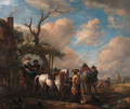 Travellers halting by a forge - (after) Philips Wouwerman