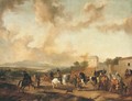 A riding school in an Italianate landscape - (after) Philips Wouwerman