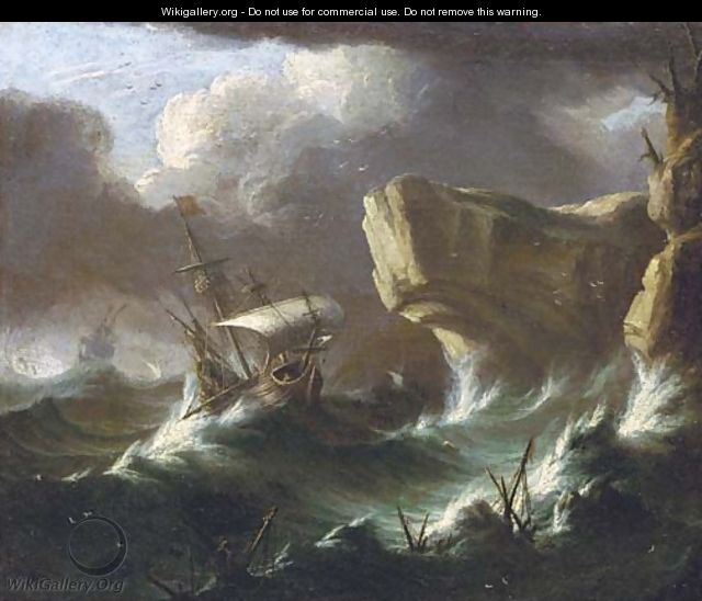 A storm at sea - (after) Pieter The Younger Mulier (Tampesta, Pietro)