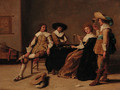 Elegant company smoking and drinking in an interior - (after) Pieter Codde