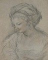 A young woman wearing a turban, bust-length, in profile to the left - (after) Cortona, Pietro da (Berrettini)