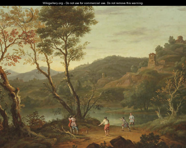 An Italianate landscape with 
