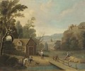A landscape with figures by a river - (after) Peter Tillemans