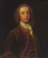 Portrait of a gentleman, half-length, in a brown coat and waistcoat and white stock - (after) Dahl, Michael