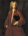 Portrait of Sir Charles Musgrave Bt. (b.1688), three-quarter-length, in a brown jacket and white shirt, holding a hat under his left arm - (after) Dahl, Michael
