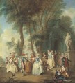 Elegant company dancing before an arbour - (after) Lancret, Nicolas