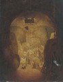 Drunken sailors in a wine cellar, shaded as a skull - (after) Condy, Nicholas Matthews