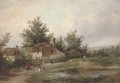 Figures and country cottages beside a pool - (after) Patrick Nasmyth