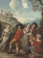 Company dancing and courting in a landscape - (after) Paolo Monaldi