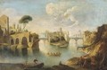 The Tiber, Rome, looking north past the ruins of the Pons Aemilius to the Insula Tiberina - (after) Paolo Anesi