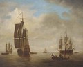 English and Dutch flagships awaiting a breeze - (after) Peter Monamy