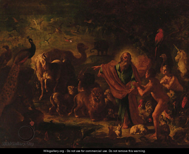God giving Adam dominion over the Earth - (after) Leonardo Olivieri
