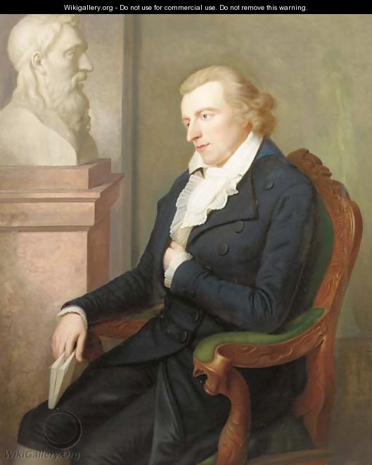 Portrait of Schiller seated by a bust - (after) Ludovike Simanowitz