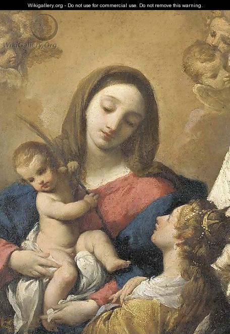 The Madonna and Child attended by Angels - (after) Ludovico Carracci