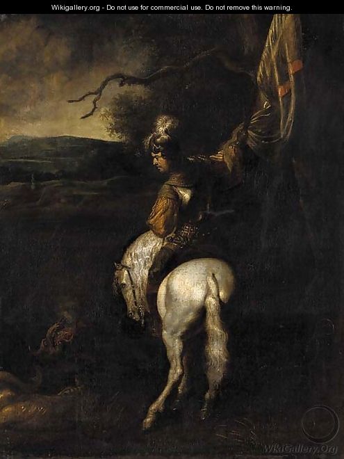 Saint George and the dragon - (after) Ludolf De Jongh