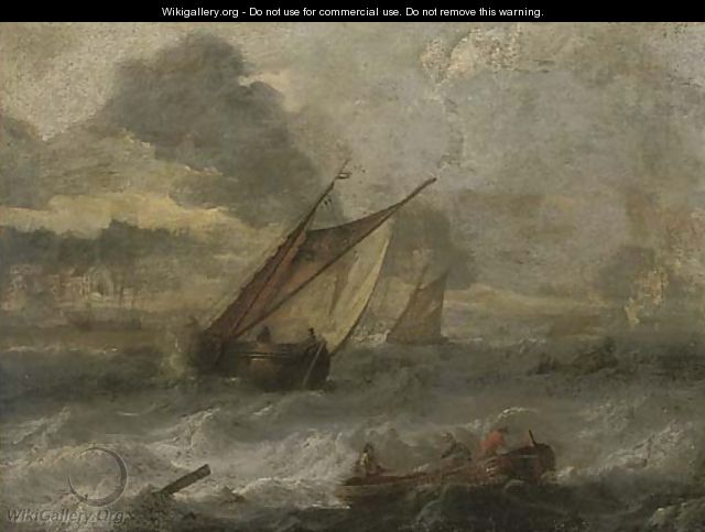 Shipping in a stiff breeze - (after) Ludolf Backhuyzen